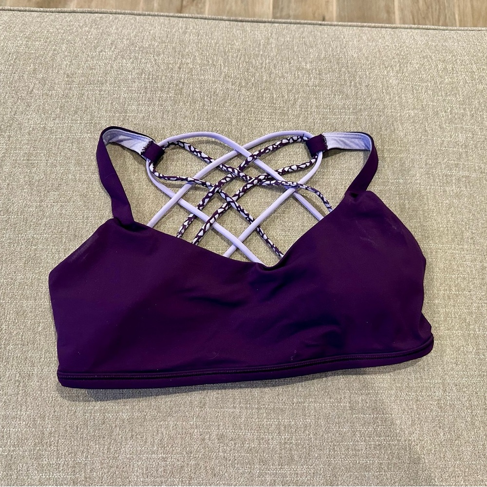 NWOT Lululemon Athletica Purple Free To Be Wild Sports Bra Size 10